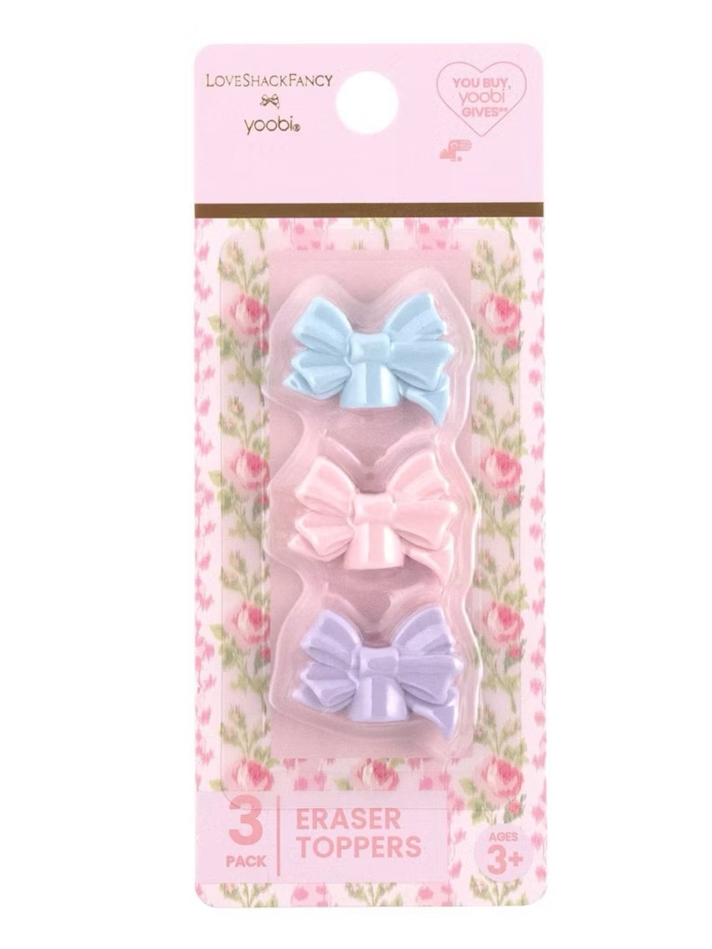 🎀 LoveShackFancy x Target - Yoobi 3pk Eraser Topper Bows 🎀